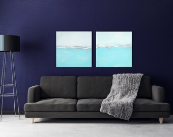 Ocean Print Set Of 2, Large Canvas Prints, Abstract Landscape Print, Art Prints, Art Home Decor Large Wall Art, Ocean Art Print