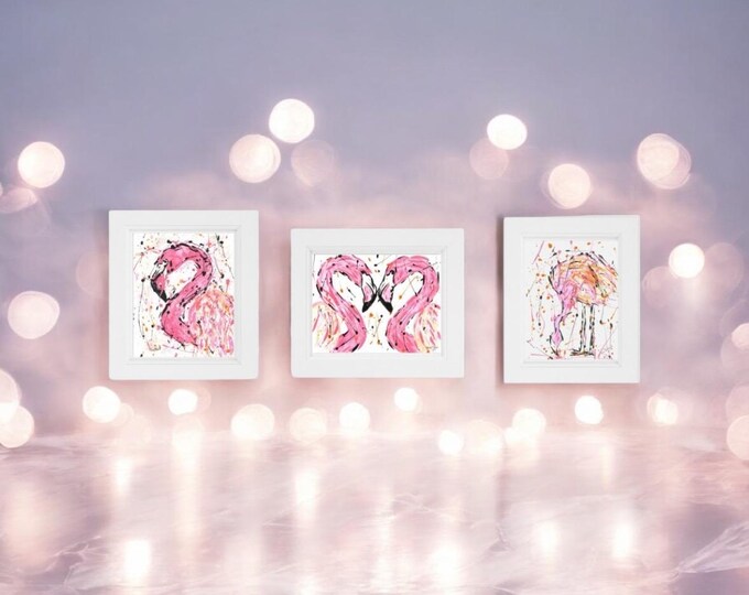Flamingo Print Set of 3