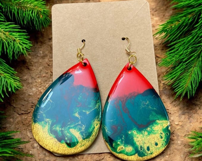 Red, Green & Gold Earrings