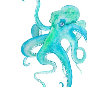 Printable Octopus Art, Octopus Decor, Octopus Art Print, Octopus Digital Download, Octopus Art, Nautical Art