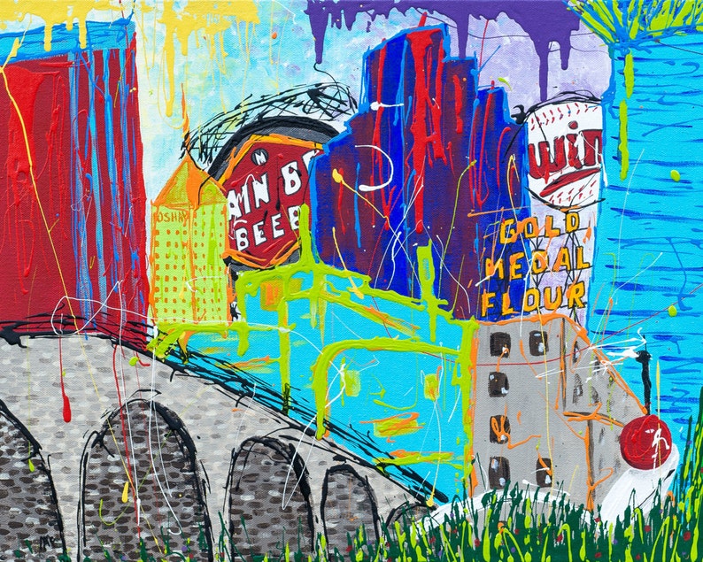 Minnesota Themed Art Minneapolis Minnesota Iconic Landmark Etsy