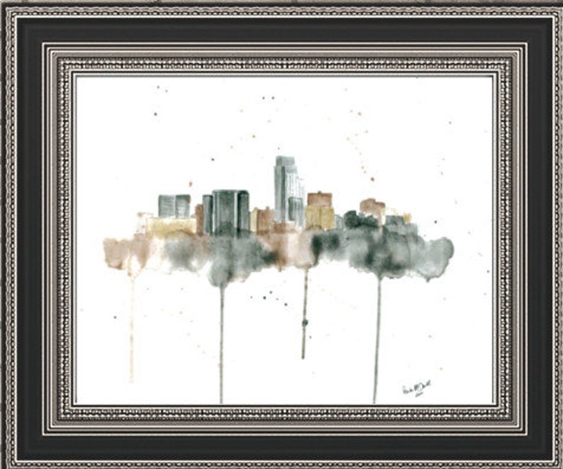 Omaha Skyline Omaha Art Print Housewarming Gift Wall Art Etsy