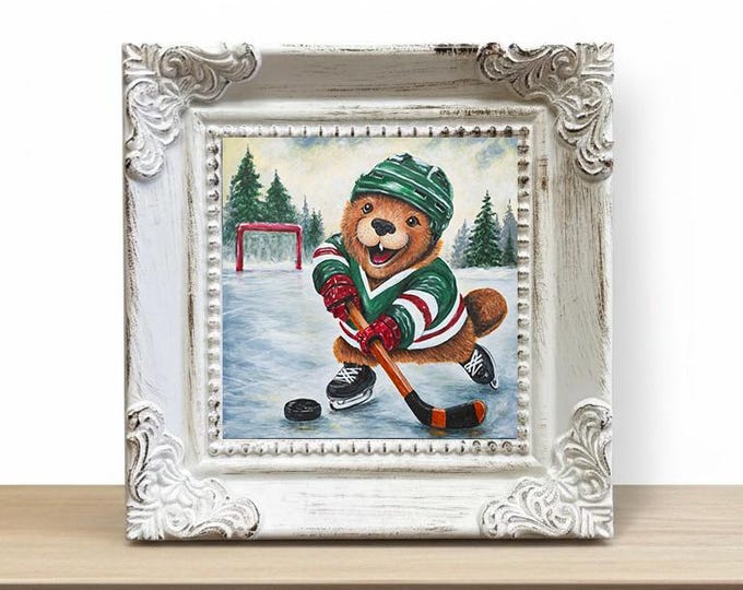 Small Framed Beaver Print "A Little Chippy"