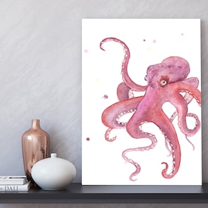 Printable Octopus Art, Octopus Decor, Octopus Art Print, Octopus Digital Download, Octopus Art, Nautical Art
