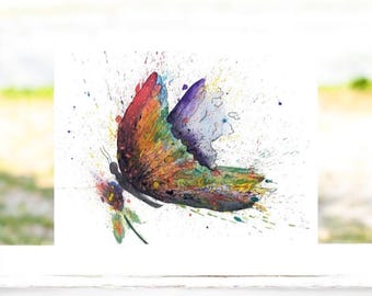 Butterfly Art Print, Watercolor Butterfly Print, Butterfly Wall Art, Butterfly Painting, Nursery Art, Girl's Room Decor