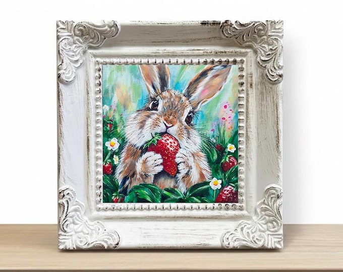 Small Framed Rabbit Print "The Sweetest Heist"