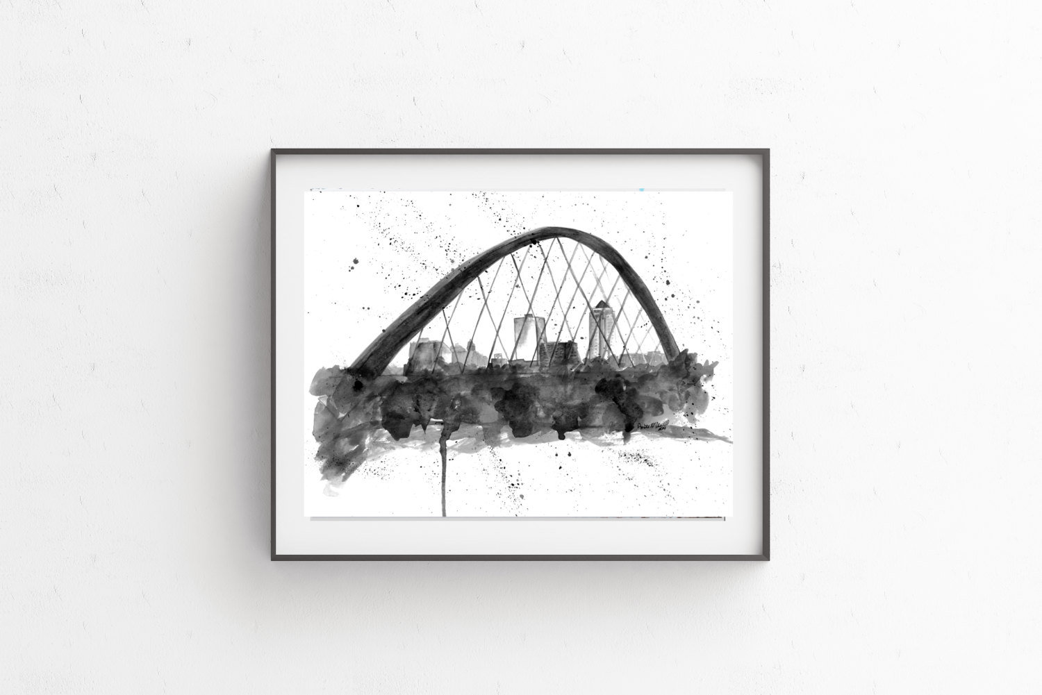 Des Moines Skyline Art Des Moines Iowa skyline Des Moines Etsy