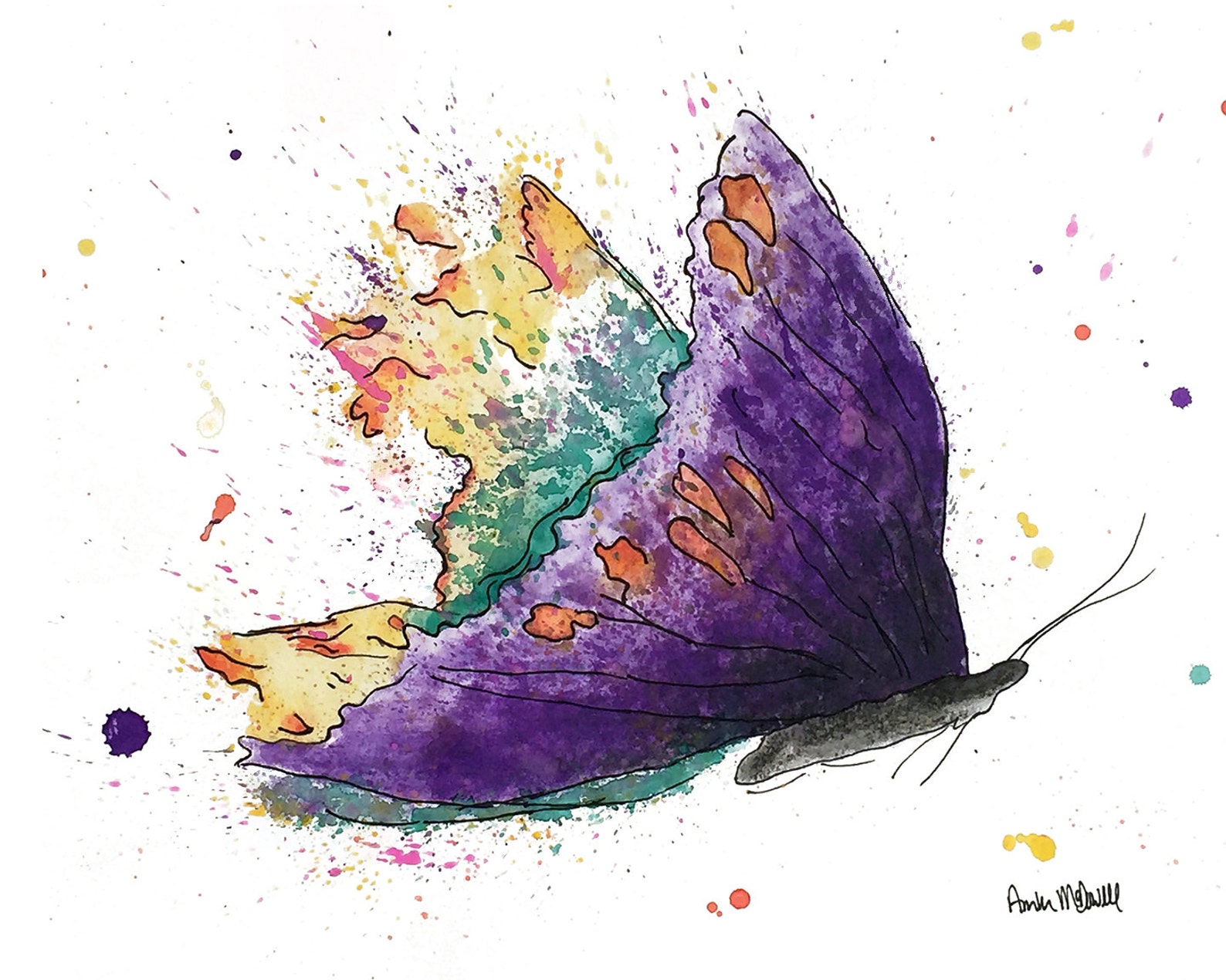 Printable Watercolor Butterfly Watercolor Butterfly Print | Etsy