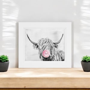 Highland Cow Print, Cow Print, Bull Print, Cow Canvas, Highland Cow Decor, Animal Painting, Highland Cow Art, Cow Wall Art