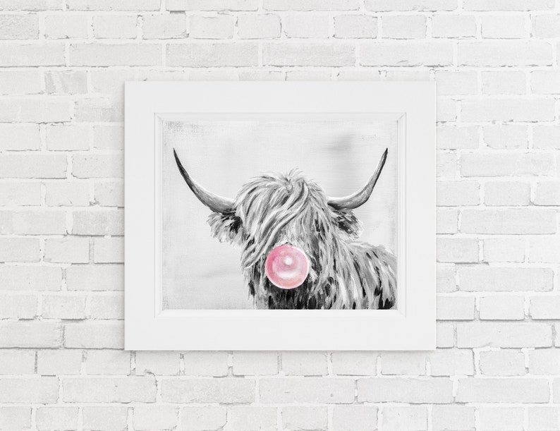 Highland Cow Print Cow Print Bull Print Cow Canvas Etsy
