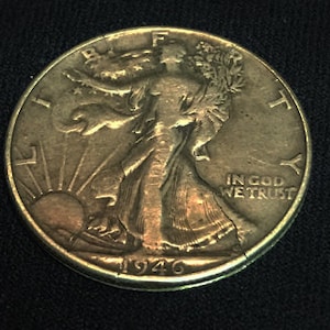 Walking Liberty Folding REAL Silver Half Dollar Coin/Coin in Bottle - U.S. MADE & SHIPPED