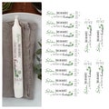 Personalized candle stickers "It's great that you're here" with eucalyptus branch, your details for baptism, confirmation, wedding as a guest gift