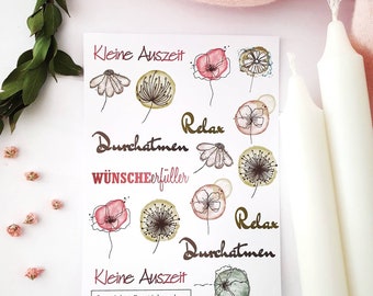 NEW Candle Sticker "Flowers Watercolor", water slide film for candles, candle tattoo, A6