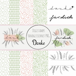 Digistamp, Clipart, Thank you PNG, design paper to print for your DIY projects, thank you gift, digital download