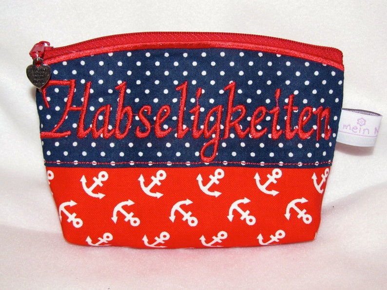 Kosmetiktasche Habseligkeiten rot/blau Bild 1