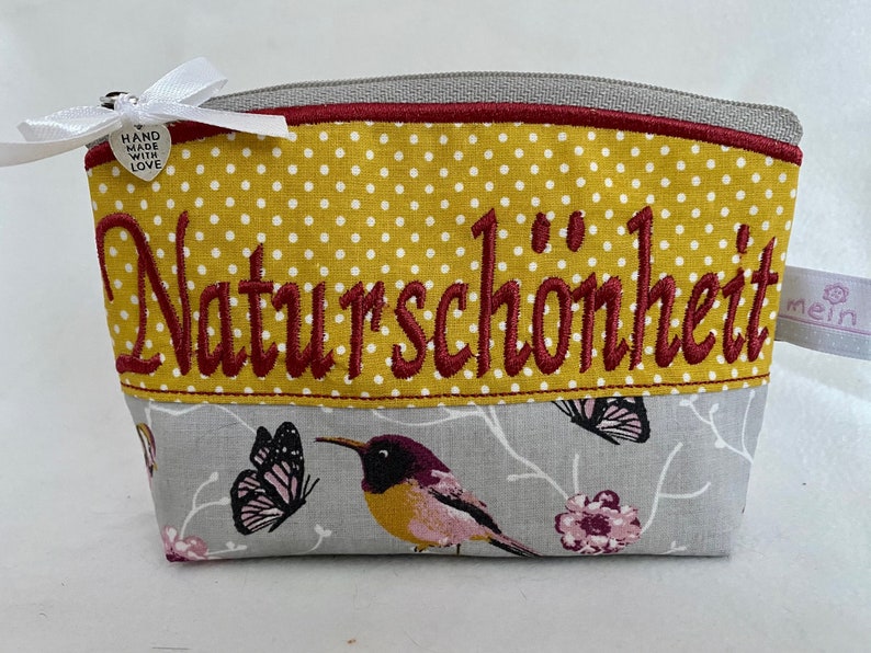 Kosmetiktasche Naturschönheit Ocker/grau Bild 1