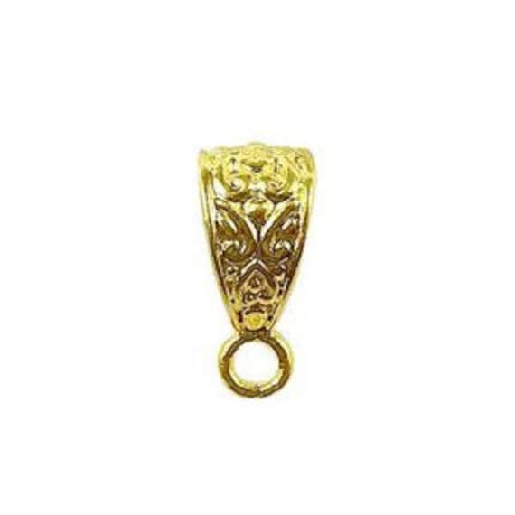 2 Pcs 14x8mm 18k Gold Fill Bail Necklace Pendant - 18k Gold Pendant Bail