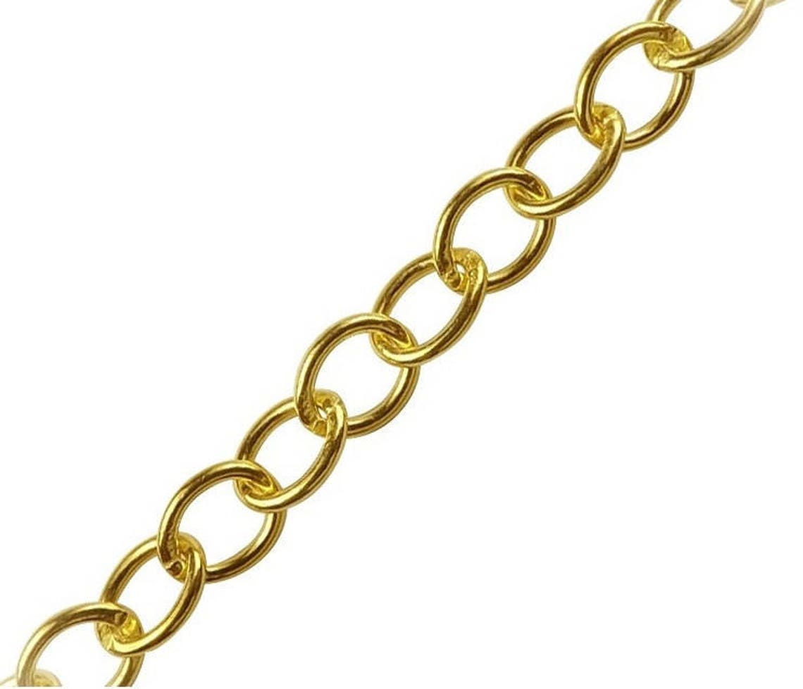 3mm 18K Gold Filled Oval Cable Chain Continuous Chain Etsy