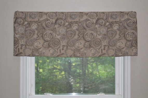 Cornice Valance Window Treatment Gray Brown Tan Window Etsy