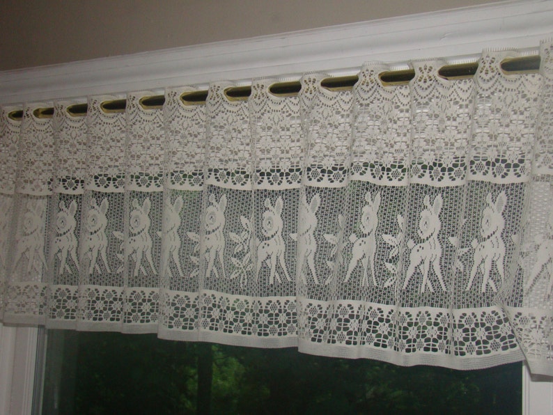 Made in the USA Window Valance Mandell Fabrics Vintage Lace Valance Gathered Lace Valance Vintage Lace Fabric