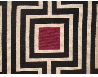 Lumbar pillow cover, Geometric design, Burgandy/Maroon, black, tan pillow cover with zipper
