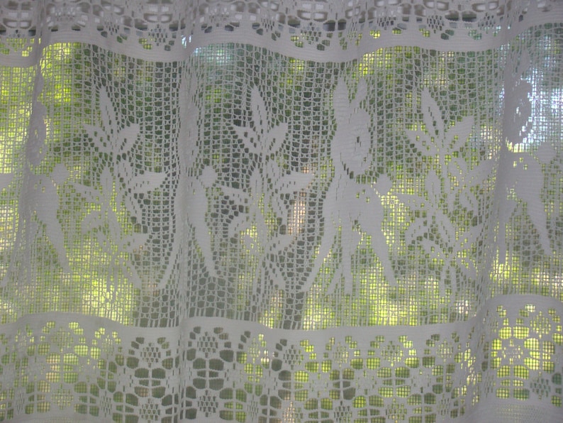 Made in the USA Window Valance Mandell Fabrics Vintage Lace Valance Gathered Lace Valance Vintage Lace Fabric