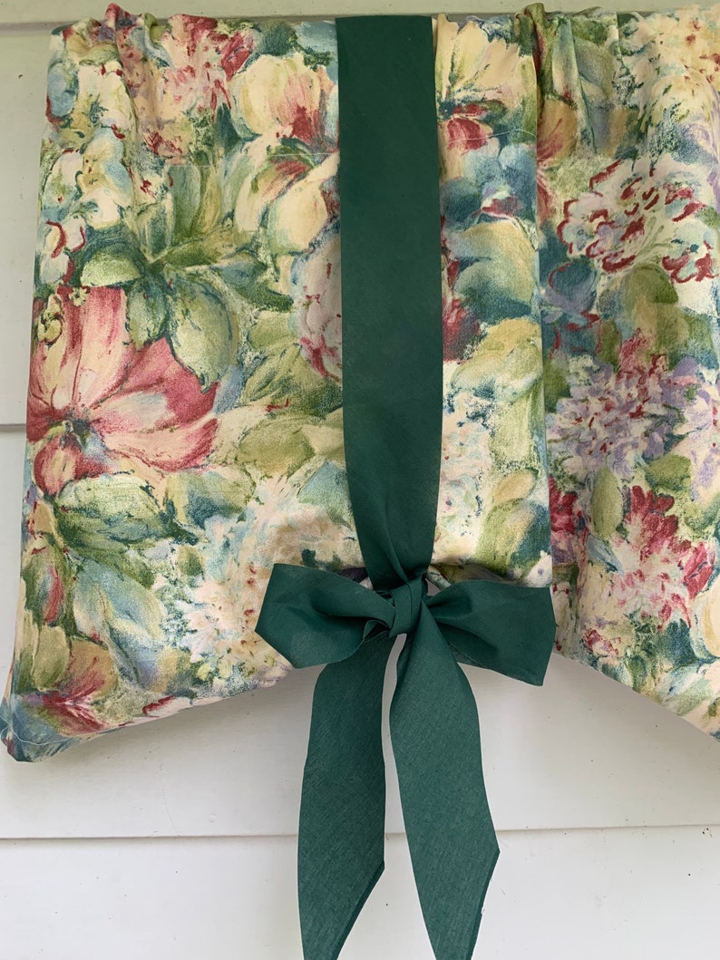 Tropical Window Valance, Floral Window Valance, Blue, Green, Purple ...