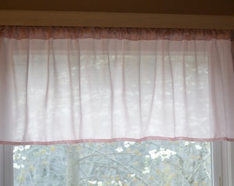 Girls nursery, Pink sheer valance, Window Valance, pink Sheer valance, Baby pink sheer valance, pink Girls nursery Valance, Bathroom Valance