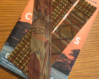 Handmade fabric Bookmarks, tweed, designer fabric