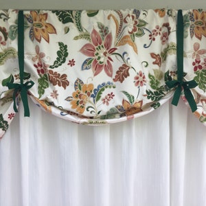 Tropical window valance, floral window valance, girls baby nursery, mill creek fabric