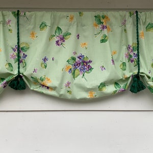 Waverly Floral window valance, mint green, green, yellow  and purple window valance. Waverly floral valance,girls nursery,