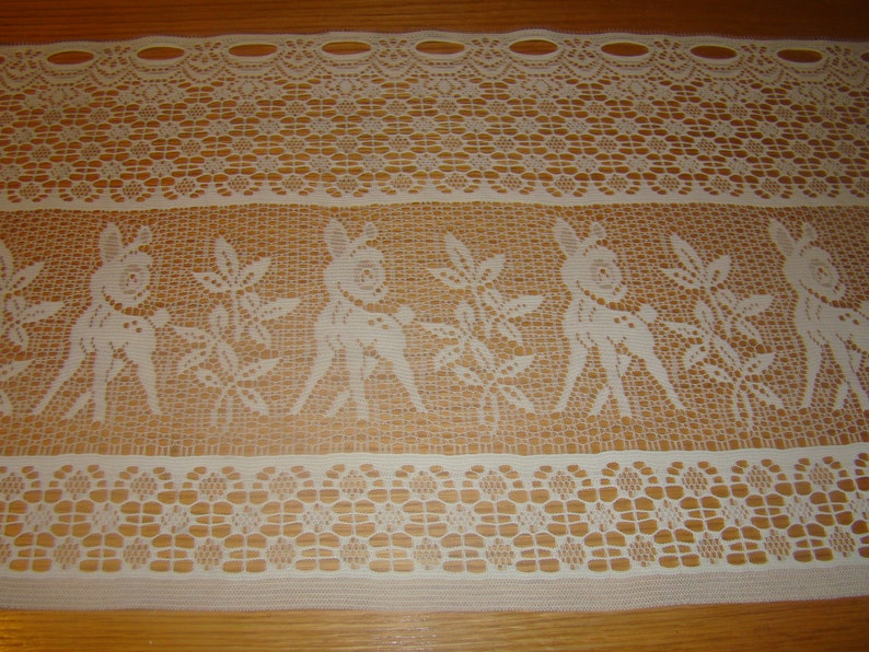 Made in the USA Window Valance Mandell Fabrics Vintage Lace Valance Gathered Lace Valance Vintage Lace Fabric