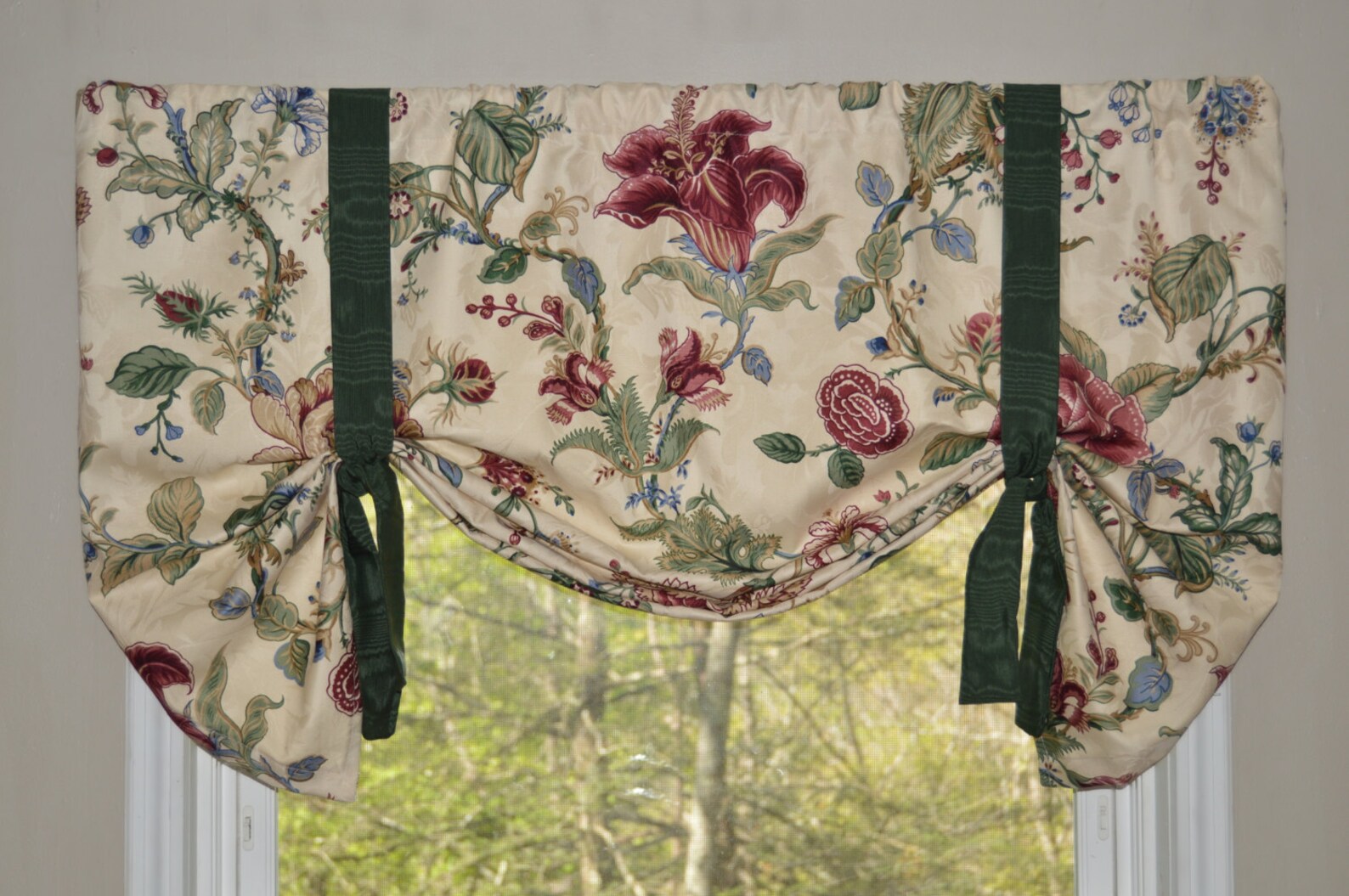Window Treatment Waverly Valance Floral Window Valance Swag Etsy