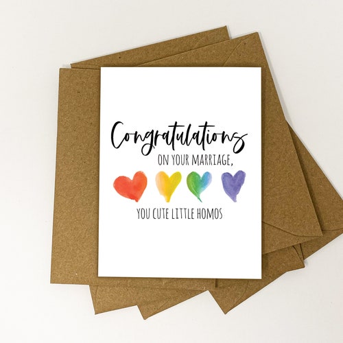 LGBTQ Wedding Card Gay Wedding Card Wedding Congratulations - Etsy