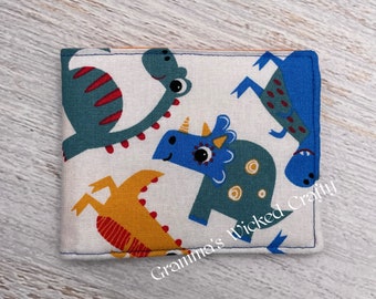 Wallet, Kids Wallet, Adult Wallet, First Wallet, Dinosaur Wallet, Slim Wallet, Fabric Washable Wallet, Fun Wallet, Dinosaurs