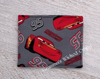 Wallet, Kids Wallet, Adult Wallet, First Wallet, Race Car, Lightning Wallet, Fabric Washable Wallet, Car Wallet, Fun Wallet, Coin Pocket
