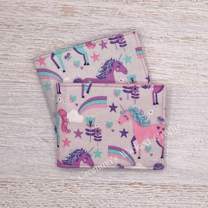 Wallet, Kids Wallet, Adult Wallet, First Wallet, Unicorn Wallet, Fabric Washable Wallet, Unicorns, Fun Wallet, Coin Pocket