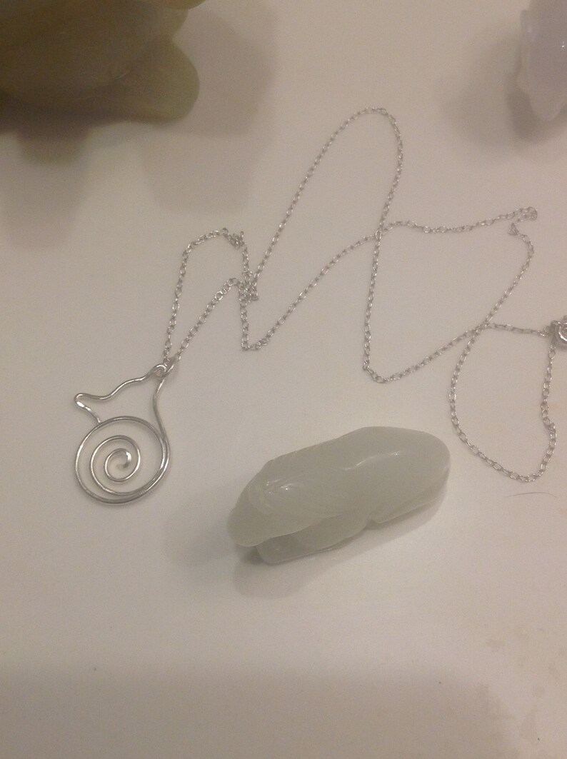 Sterling Silver Cat Pendant and Chain Wirework Cat Necklace Sleeping Cat Pendant Cat Pendant Artisan Made Pendant