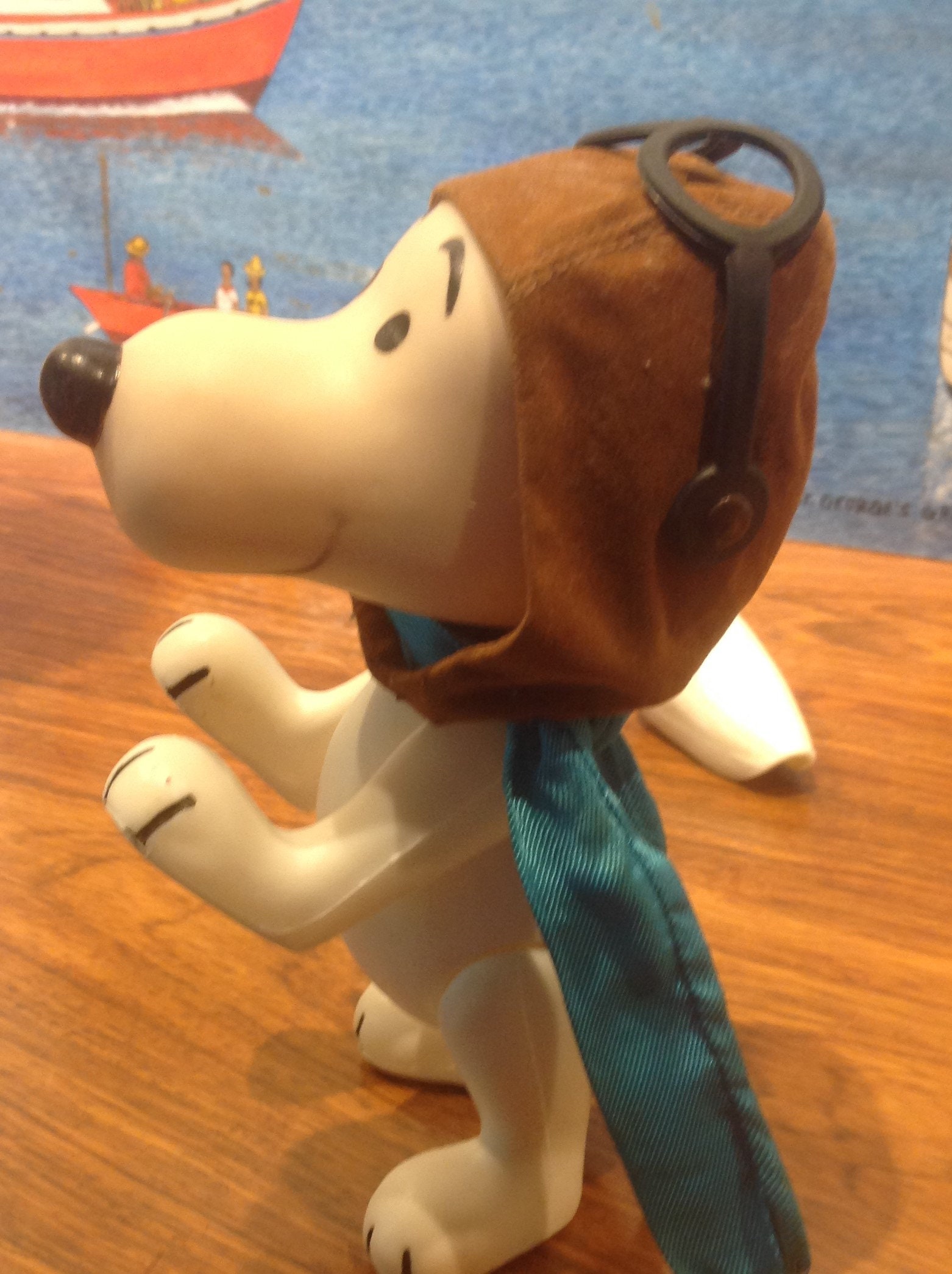Snoopy The Flying Ace - 1960s Snoopy Vintage Toy - Snoopy with Aviator Hat Goggles and Scarf - Vintage Peanuts Toy Snoopy The Flying Ace - 1960s Snoopy Vintage Toy - Snoopy with Aviator Hat Goggles and Scarf - Vintage Peanuts Toy