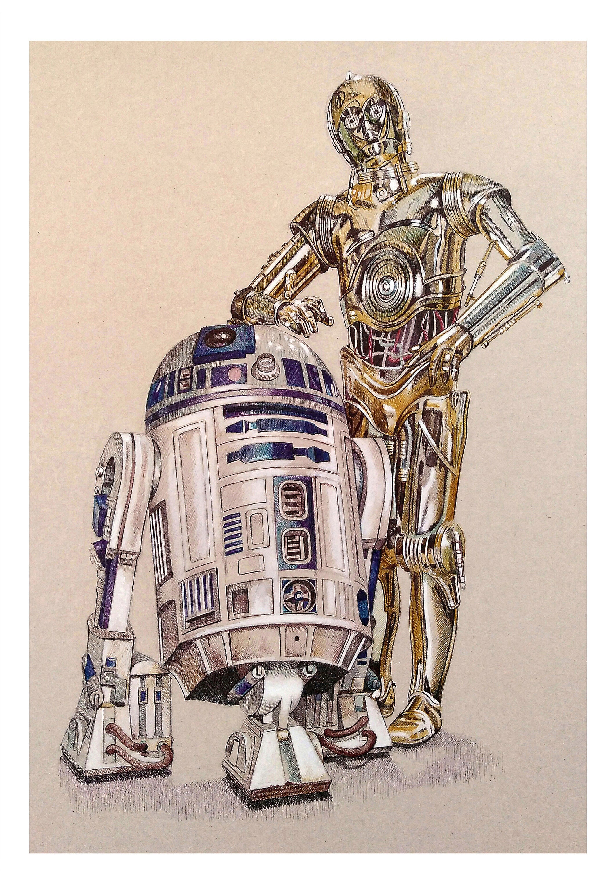 スターウォーズ 絵画 r2d2 ディズニーシー 2017年製 C3PO R2D2