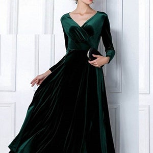 Maya Antonia S/M Luxurious Velvet Maxi/long Dress/emerald - Etsy