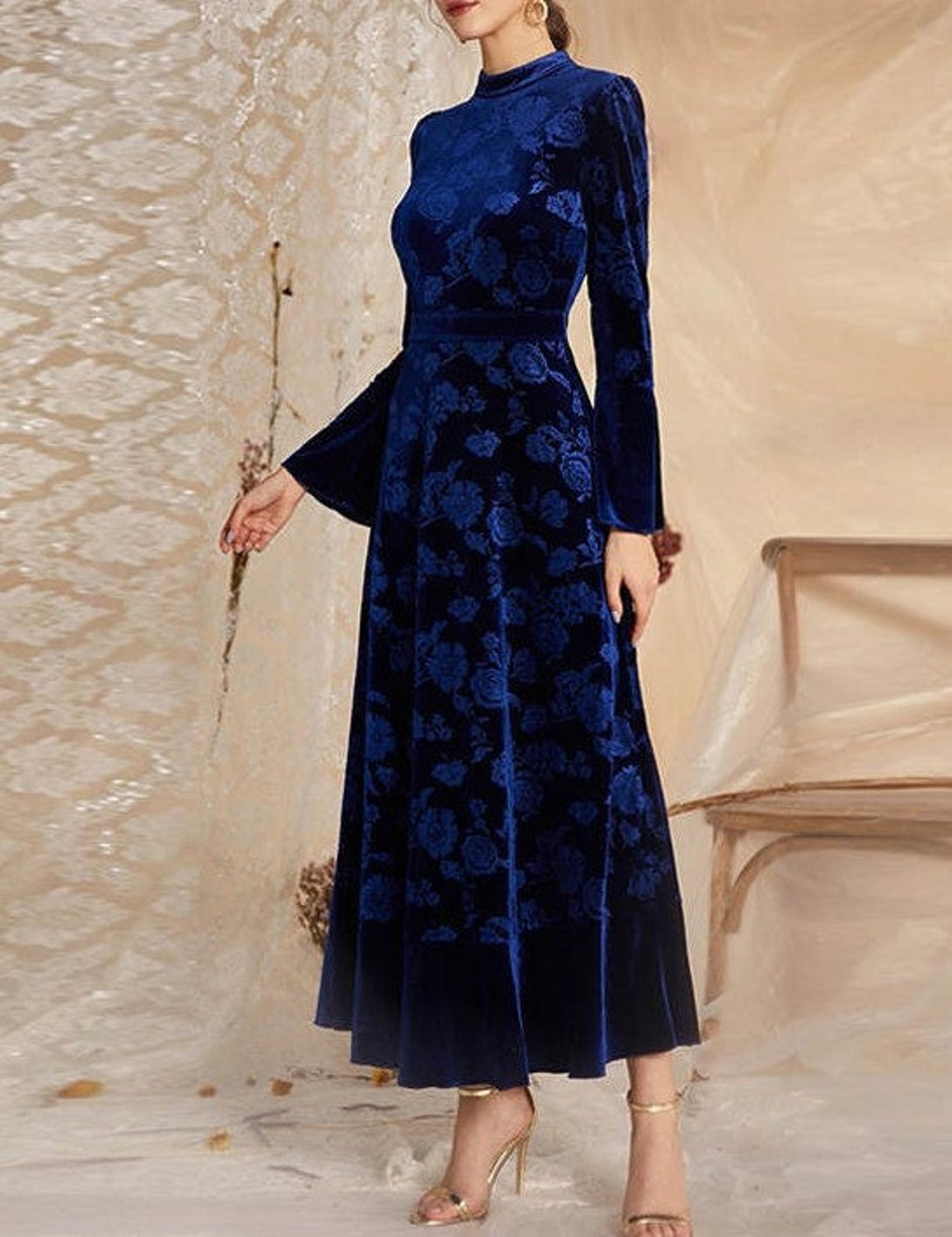 Maya Antonia Luxurious Velvet Maxi/long Dress/royal - Etsy