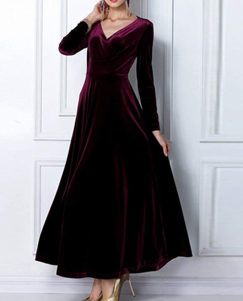 Maya Antonia S/M Luxurious Velvet Maxi/long Dress/emerald - Etsy