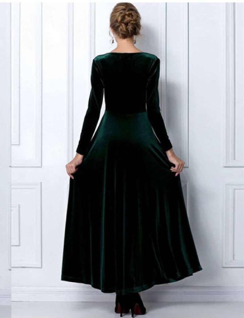 Maya Antonia S/M Luxurious Velvet Maxi/long Dress/emerald | Etsy
