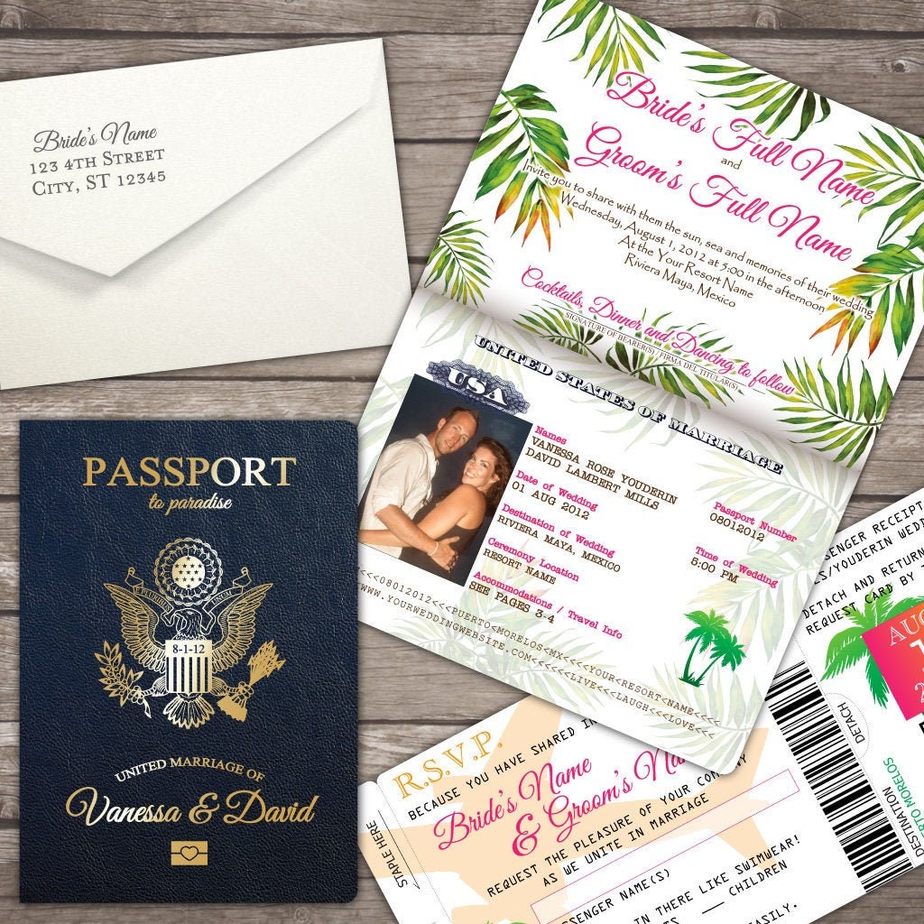 Vanessa's Destination Wedding Invitations - DIY - Leatherette Cov…