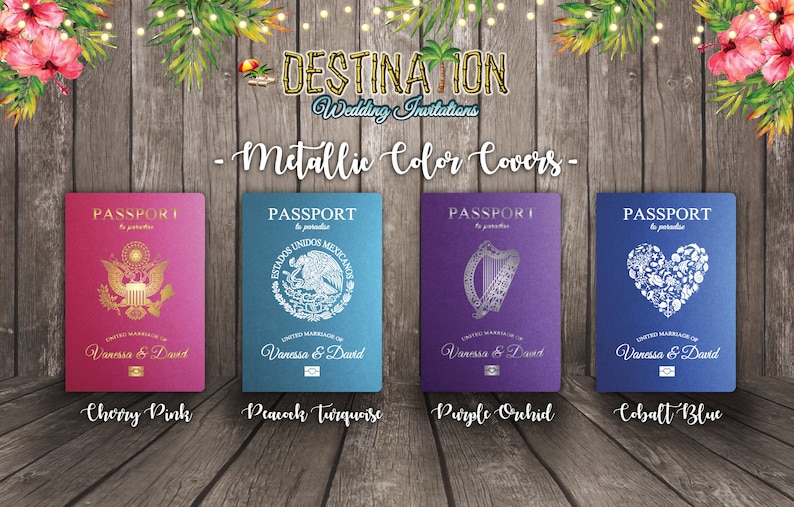 Vanessa S Destination Wedding Invitations Diy Metallic Etsy
