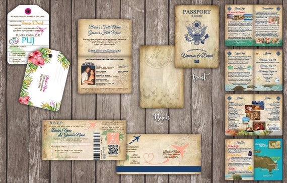 Vanessa S Destination Wedding Invitations Diy Antique Etsy