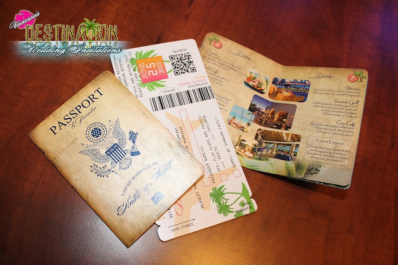 Vanessa's Destination Wedding Invitations DIY Antique Etsy