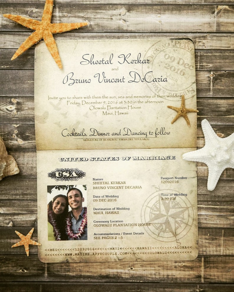 Vanessa's Destination Wedding Invitations DIY Antique Etsy
