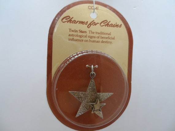 Vintage Charms for Chains "Twin Stars" Item CC-41… - image 3